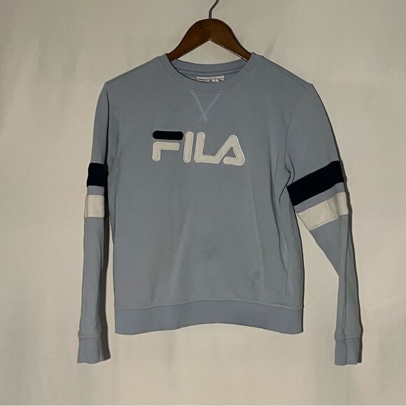 Women's Fila Blue Crewneck Logo Sweatshirt - Picture 2 of 7